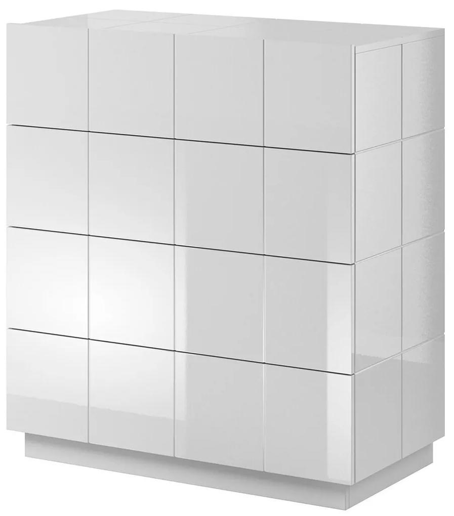 Σιφονιέρα Charlotte 133, Γυαλιστερό λευκό, Αριθμός συρταριών: 4, 99x91x45cm, 56 kg | Epipla1.gr