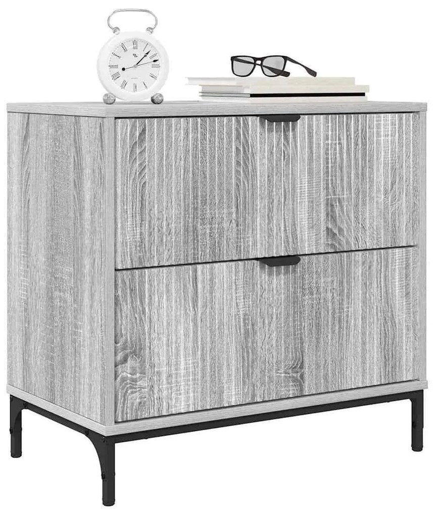vidaXL Κομοδίνο Γκρι sonoma 63.5 x 36 x 61 εκ Επεξεργασμένο ξύλο