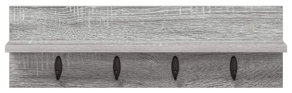 vidaXL Τοίχου Κρεμάστρα με ράφι Γκρι sonoma 60 x 10.5 x 18 εκ