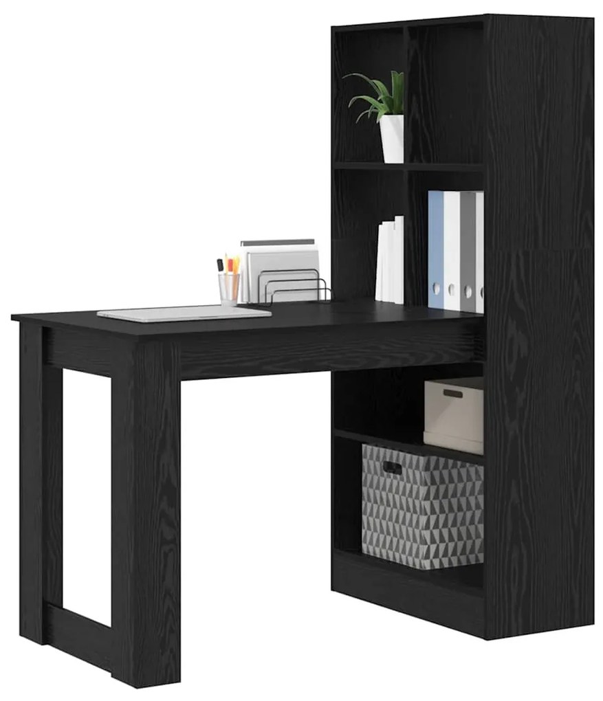 vidaXL Γραφείο Μαύρη δρυς 122 x 67 x 145 εκ. Επεξεργασμένο ξύλο