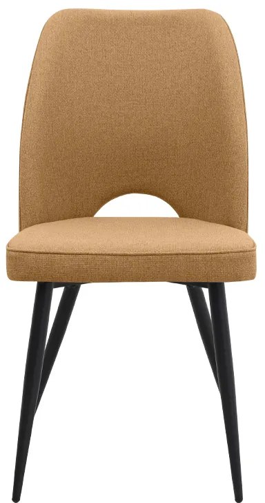 Καρέκλα τραπεζαρίας Christy Megapap μουσταρδί ύφασμα - μεταλλικό μαύρο πόδι 47x59x90εκ.