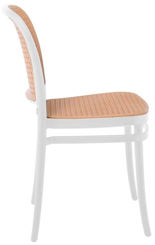 FLORENCE Καρέκλα PP Άσπρο, PP rattan Μπεζ