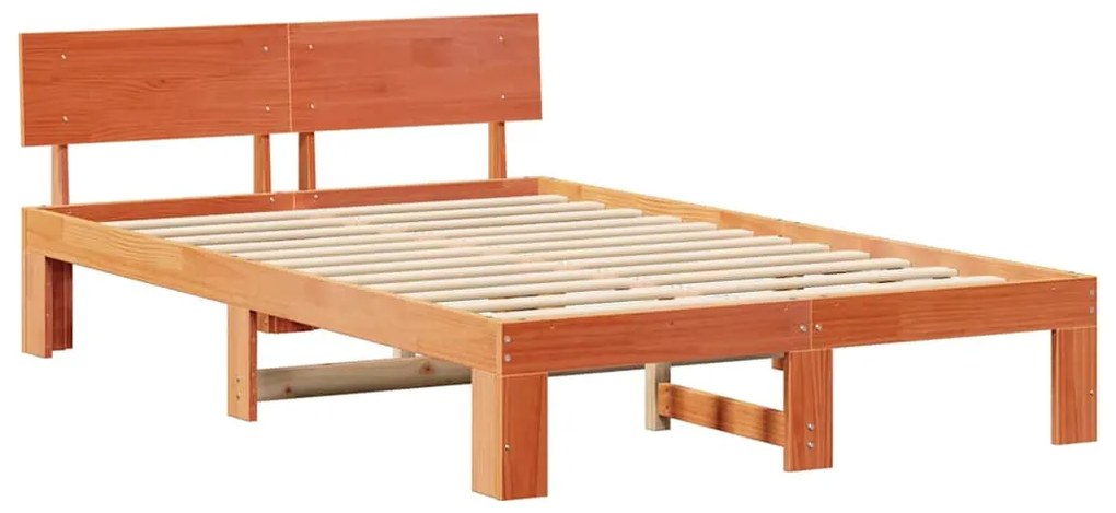 vidaXL Σκελετός Κρεβατιού Καφέ 120 x 190 cm Μασίφ ξύλο πεύκου