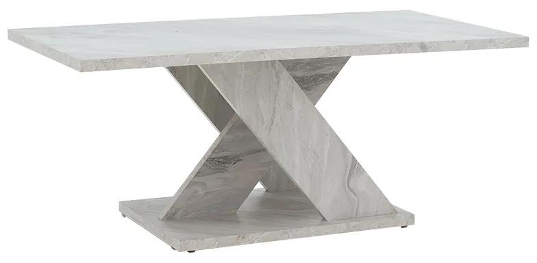 Τραπέζι σαλονιού Solange pakoworld χρώμα λευκό μαρμάρου 110x55x47.5εκ Model: 049-000063