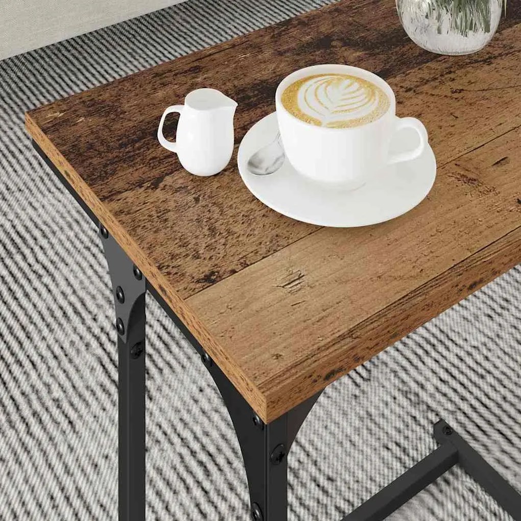 vidaXL Φωτιστικό Τραπεζάκι 3 pcs Παλαιό ξύλο 50.5 x 35 x 53 εκ.
