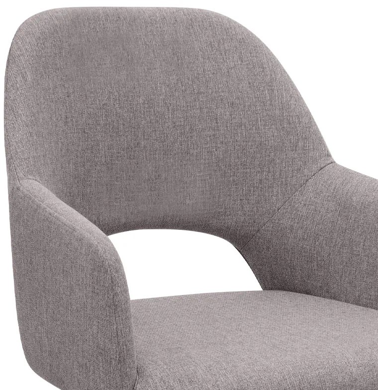 Πολυθρόνα τραπεζαρίας Gabriel Megapap ανοιχτό μπεζ ύφασμα - μεταλλικό μαύρο πόδι 58x60x85εκ.