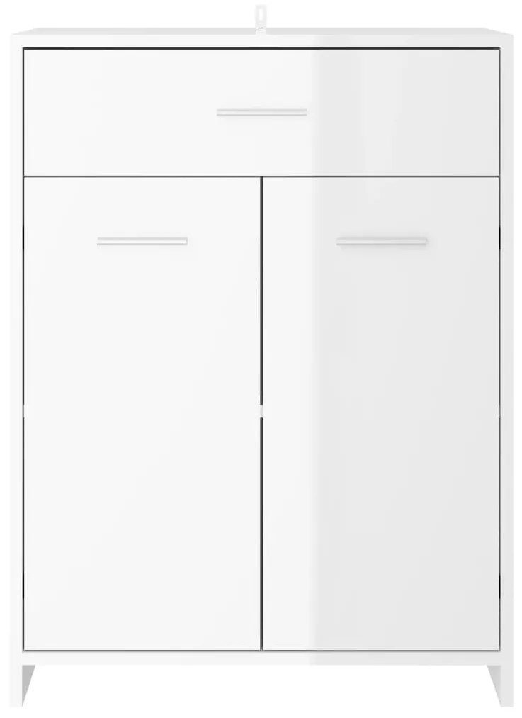 vidaXL Ντουλάπι Μπάνιου Γυαλιστερό Λευκό 60 x 33 x 80 εκ. Επεξ.Ξύλο
