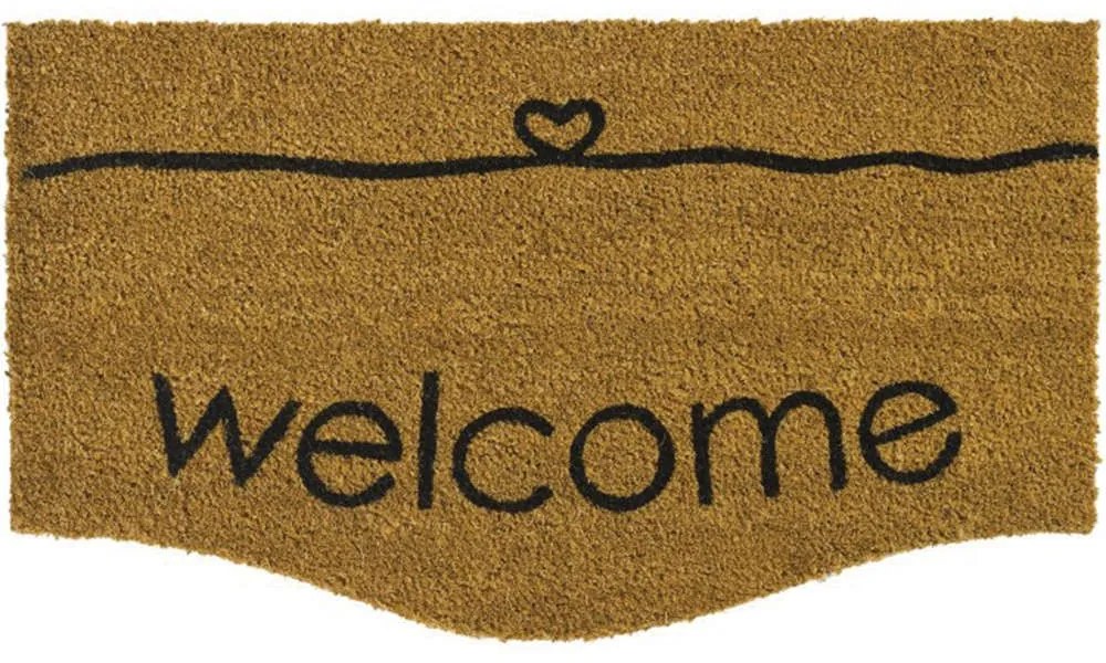 Πατάκι Εισόδου Trend Curve 807 Welcome Heart 40X70cm Beige Sdim 40X70