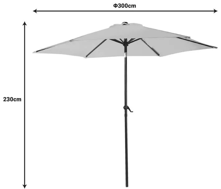 Ομπρέλα Frow ανθρακί αλουμίνιο-ύφασμα μπεζ-γκρι Φ3m 300x300x300 εκ.