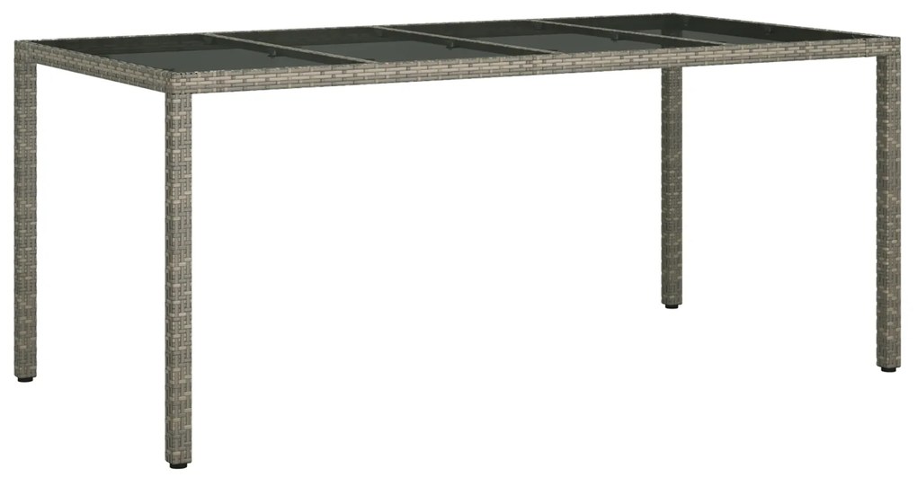 vidaXL Τραπέζι Φαγητού Κήπου Γκρι 190x90x75 εκ Πολυ Ρατάν