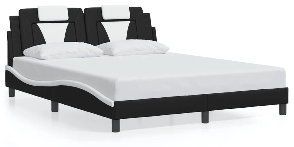 Πλαίσιο Κρεβατιού Viana με LED Χωρίς Στρώμα Μαύρο/Λευκό 160x200εκ.