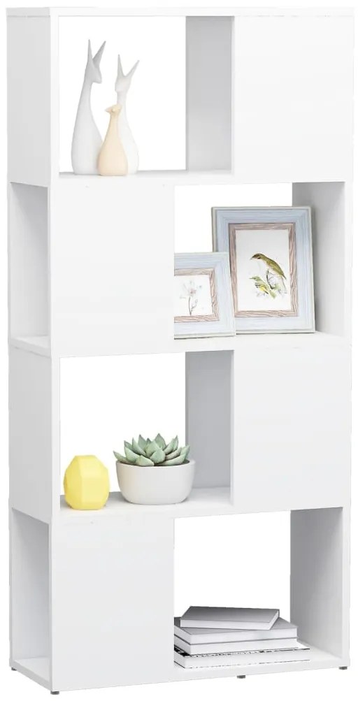 vidaXL Βιβλιοθήκη/Διαχωριστικό Χώρου Λευκό 60x24x124,5 εκ. Μοριοσανίδα