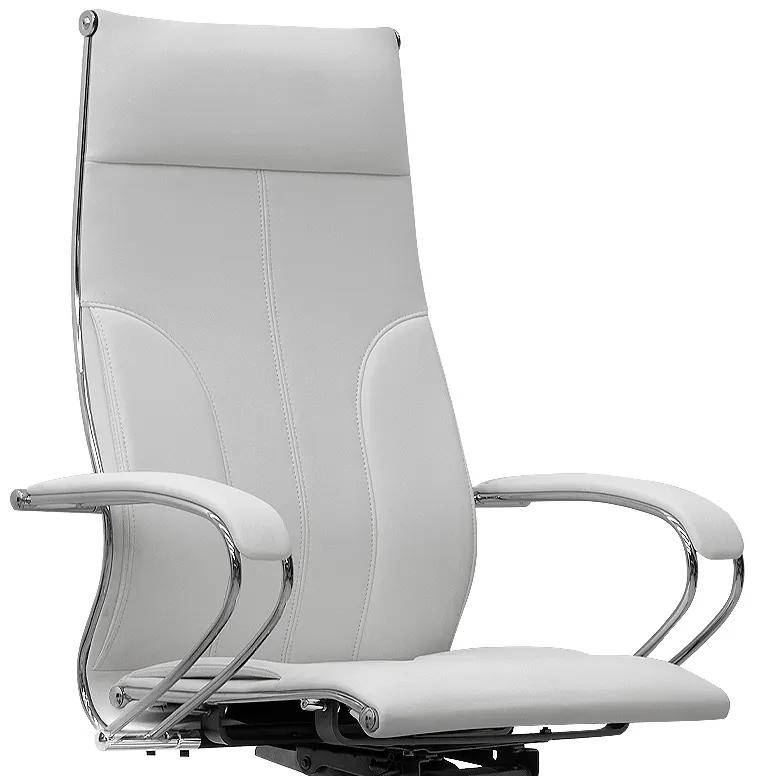 Καρέκλα γραφείου εργονομική Samurai-6 Megapap από τεχνόδερμα σε λευκό 70x70x124/134εκ.