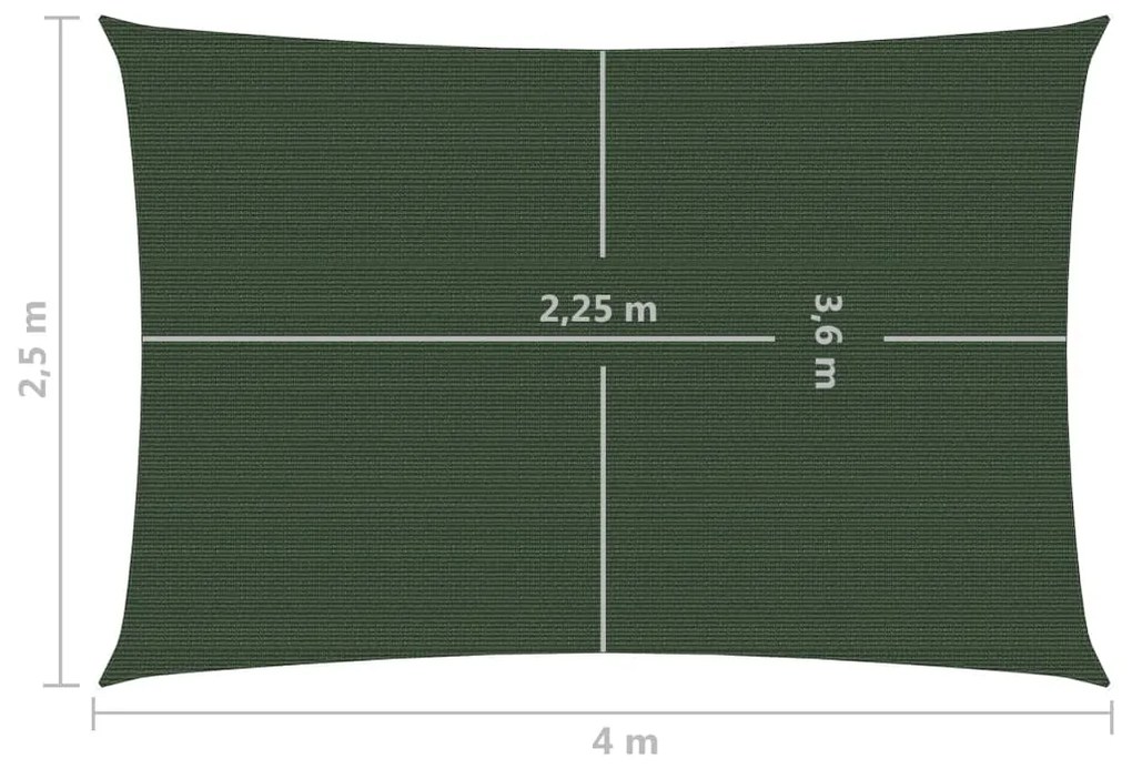 Πανί Σκίασης Σκούρο Πράσινο 2,5 x 4 μ. από HDPE 160 γρ./μ² - Πράσινο