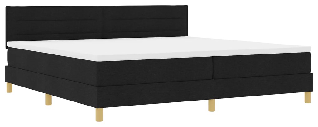 vidaXL Κρεβάτι Box Spring με Στρώμα Μαύρο 200x200 cm Ύφασμα