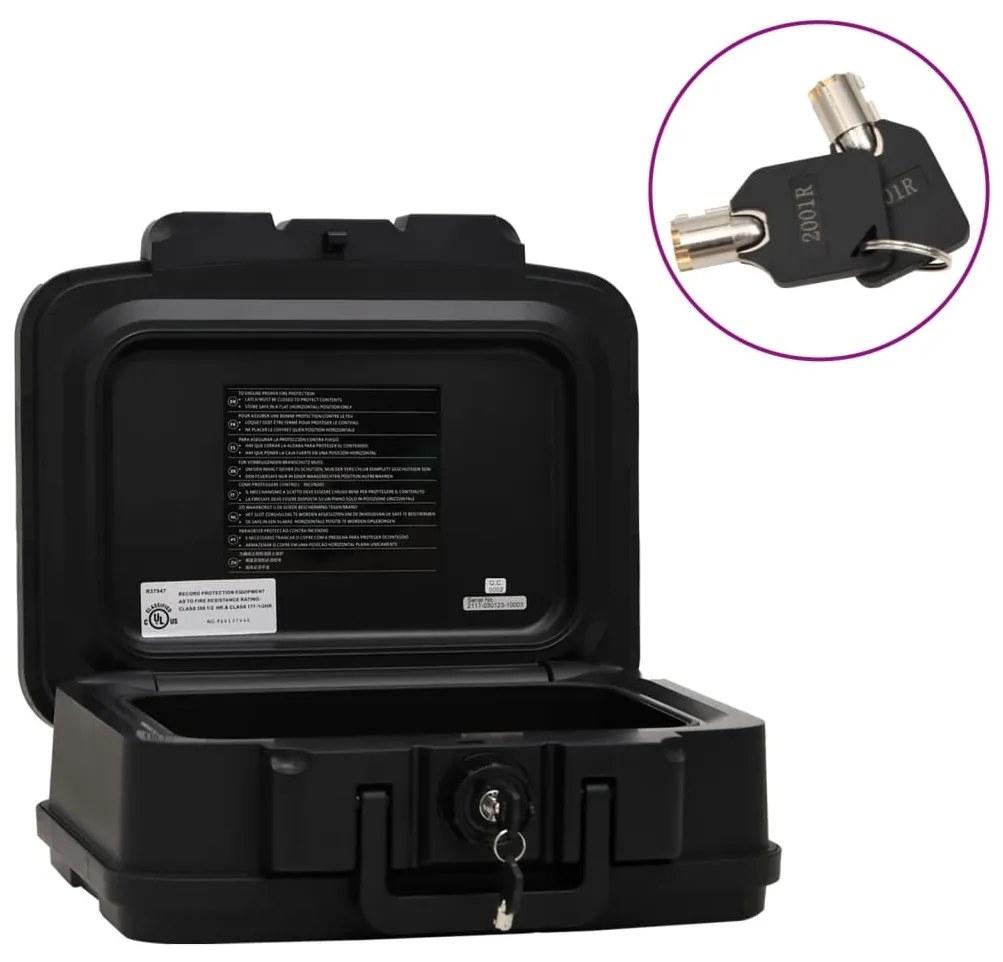 vidaXL Χρηματοκιβώτιο Μαύρο 38 x 32,5 x 16,5 εκ.