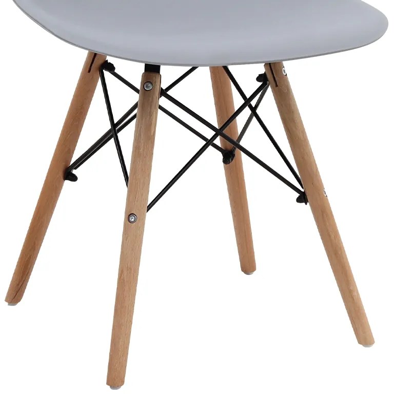 Καρέκλα τραπεζαρίας Nova Megapap PP γκρι - ξύλινο φυσικό πόδι 46x51x80εκ.