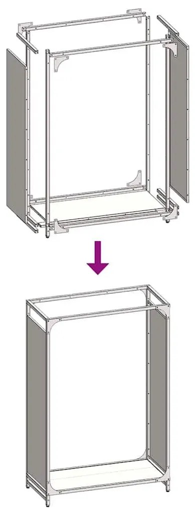 Ράφι για καυσόξυλα Μαύρο 60x28x90 cm Ατσάλι ψυχρής έλασης - Μαύρο