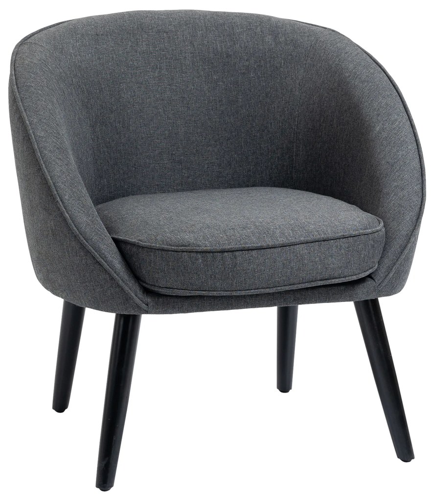 HOMCOM πολυθρόνα πολυθρόνα έως 150 kg, όψη λινό ξύλο γκρι 71 x 65 x 75 cm