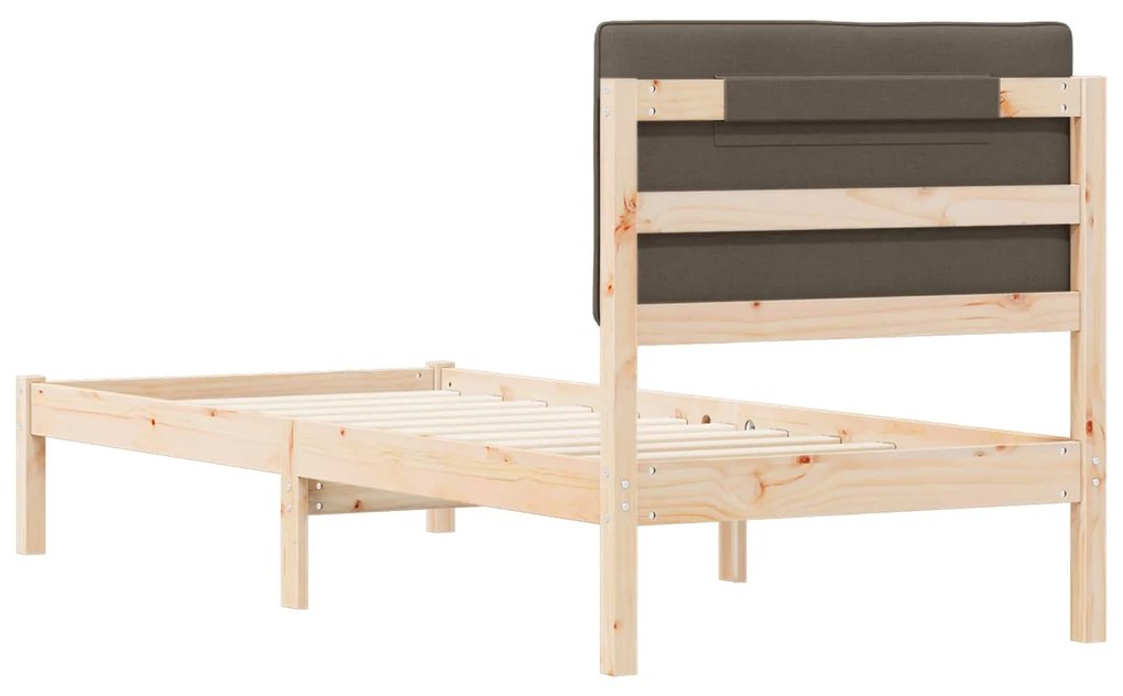 vidaXL Σκελετός Κρεβατιού με Επενδεδυμένο Κεφαλάρι Taupe 80 x 200 cm