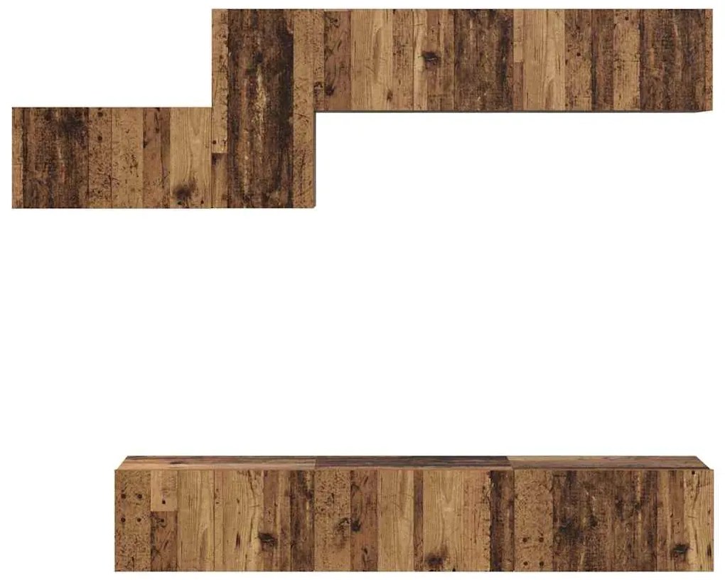 vidaXL Σετ επίπλου τηλεόρασης 7 pcs Παλαιό ξύλο 60 x 30 x 30 cm
