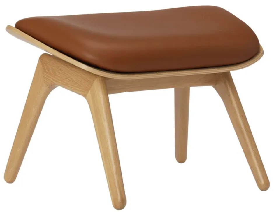 Σκαμπό The Reader Ottoman Hope Leather 5583NC5583-10N 60x46x42cm Oak Cognac