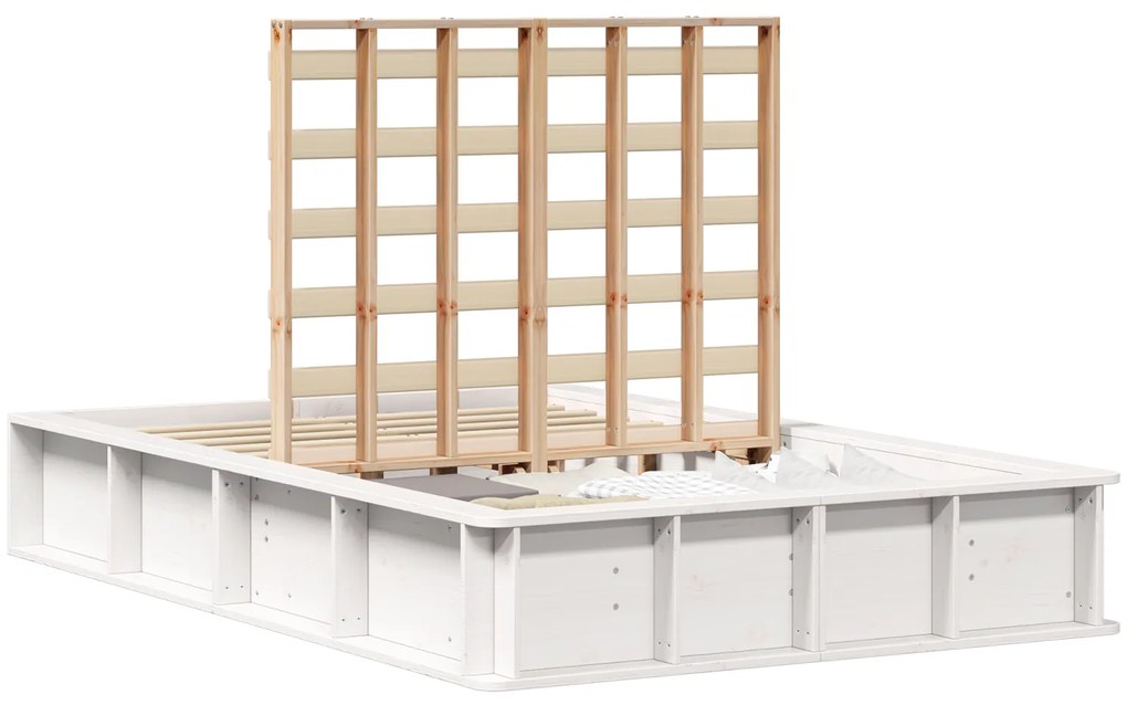 vidaXL Λευκό Κρεβάτι με Χώρο Αποθήκευσης - 140 x 200 cm