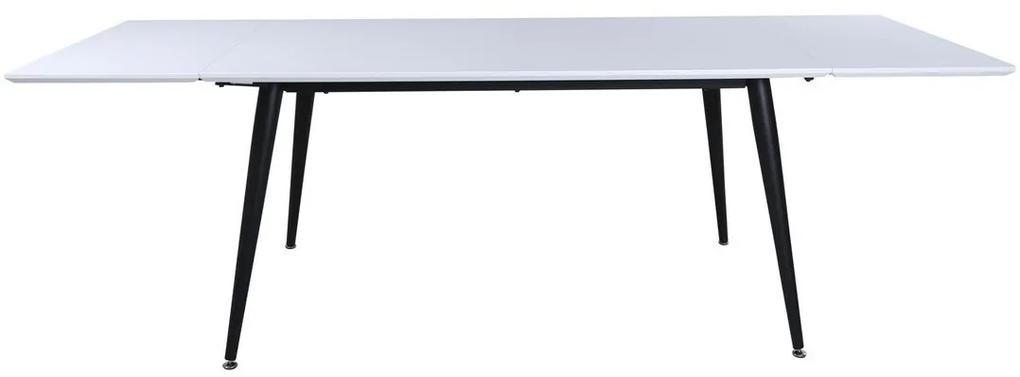 Τραπέζι Dallas 1719, Μαύρο, Άσπρο, 76x90x150cm, Επιμήκυνση, HPL, Ινοσανίδες μέσης πυκνότητας, Μέταλλο | Epipla1.gr