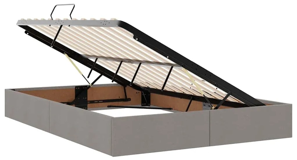 vidaXL Κρεβάτι με αποθηκευτικό χώρο και LED Taupe 140 x 190 cm