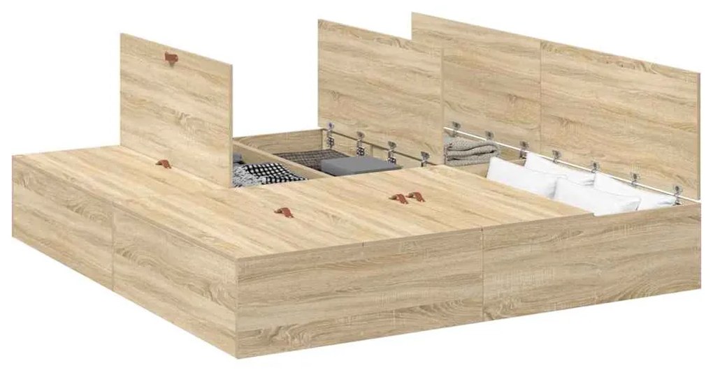 vidaXL Σκελετός Κρεβατιού Sonoma Δρυς 200 x 180 x 31.5 εκ.