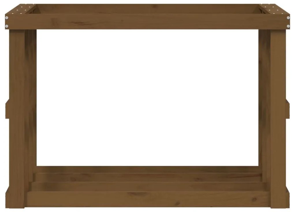 Ξυλοθήκη Εξ. Χώρου Καφέ 108x52x74 εκ. από Μασίφ Ξύλο Πεύκου - Καφέ