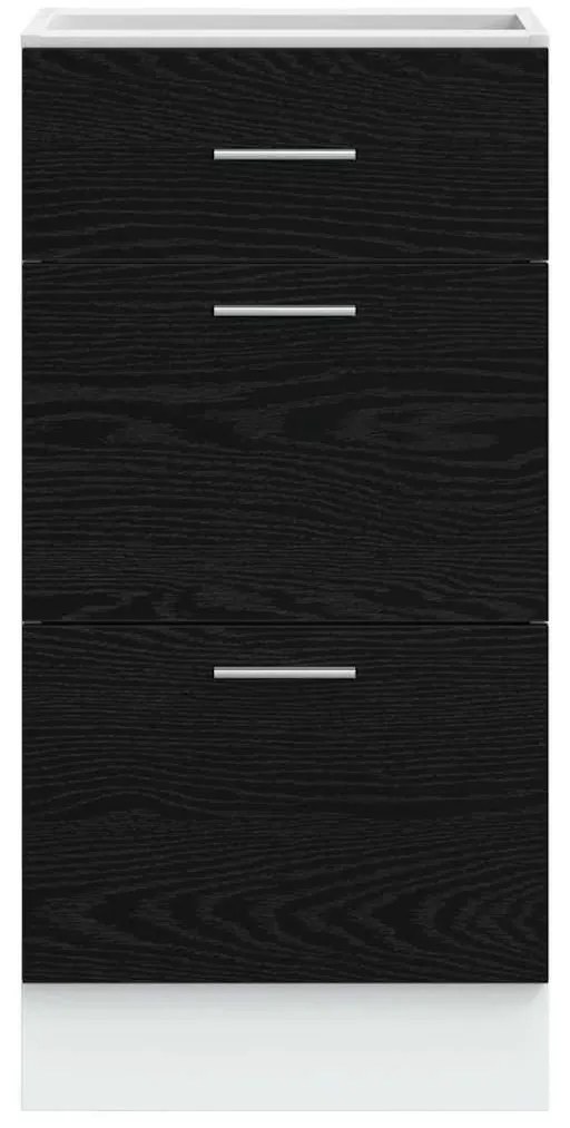 vidaXL Βάση Ντουλάπας Κουζίνας με συρτάρι Μαύρη Οξυά 40 x 46 x 81,5 εκ