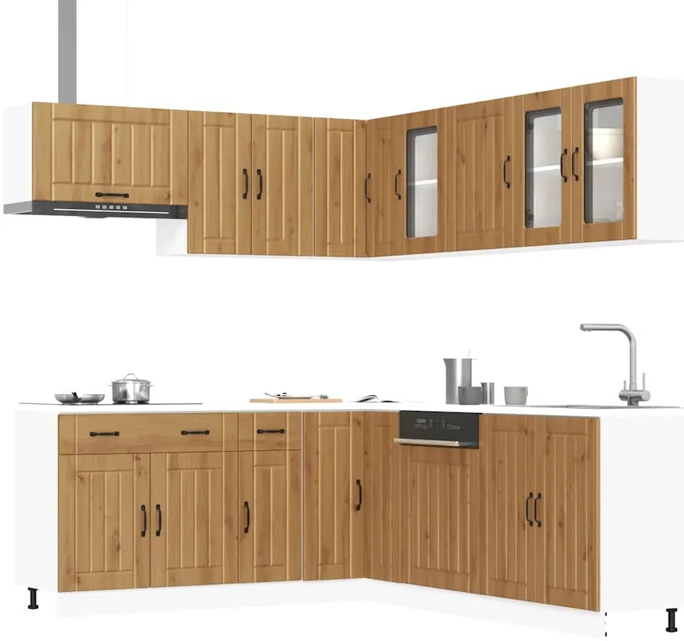 vidaXL Σετ Ντουλάπια Κουζίνας 11 τεμ. Lucca Αρτισιανή Δρυς Επεξ. Ξύλο