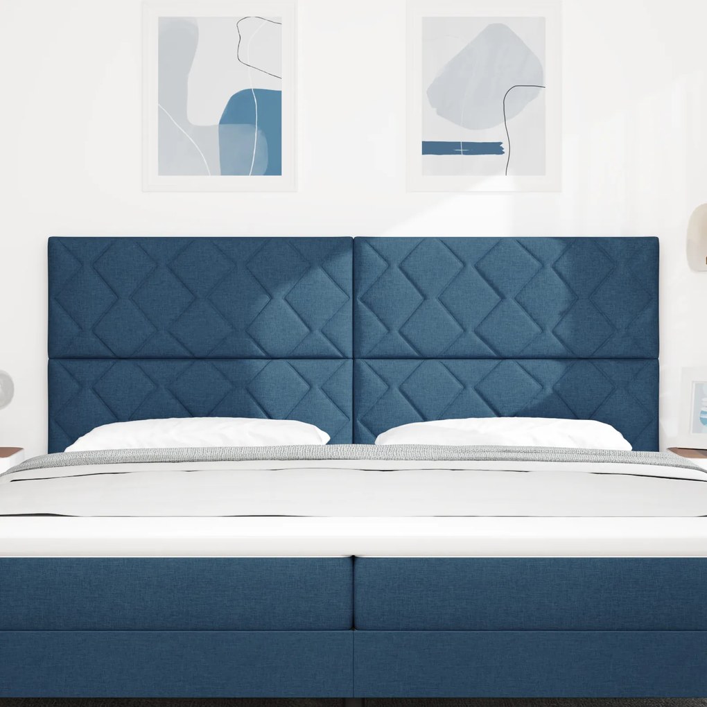 vidaXL Υφασμάτινο Κεφαλάρι Geometric με κεφαλάρι Μπλε 200 cm ύφασμα