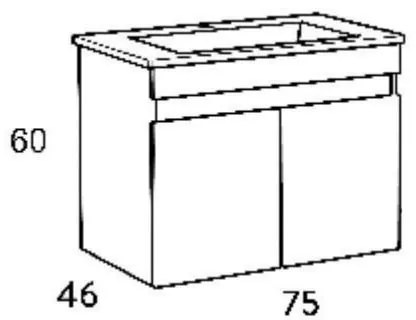 Σετ μπάνιου OMEGA 75 New Μπέζ δρύς 75x45.5x140 εκ.
