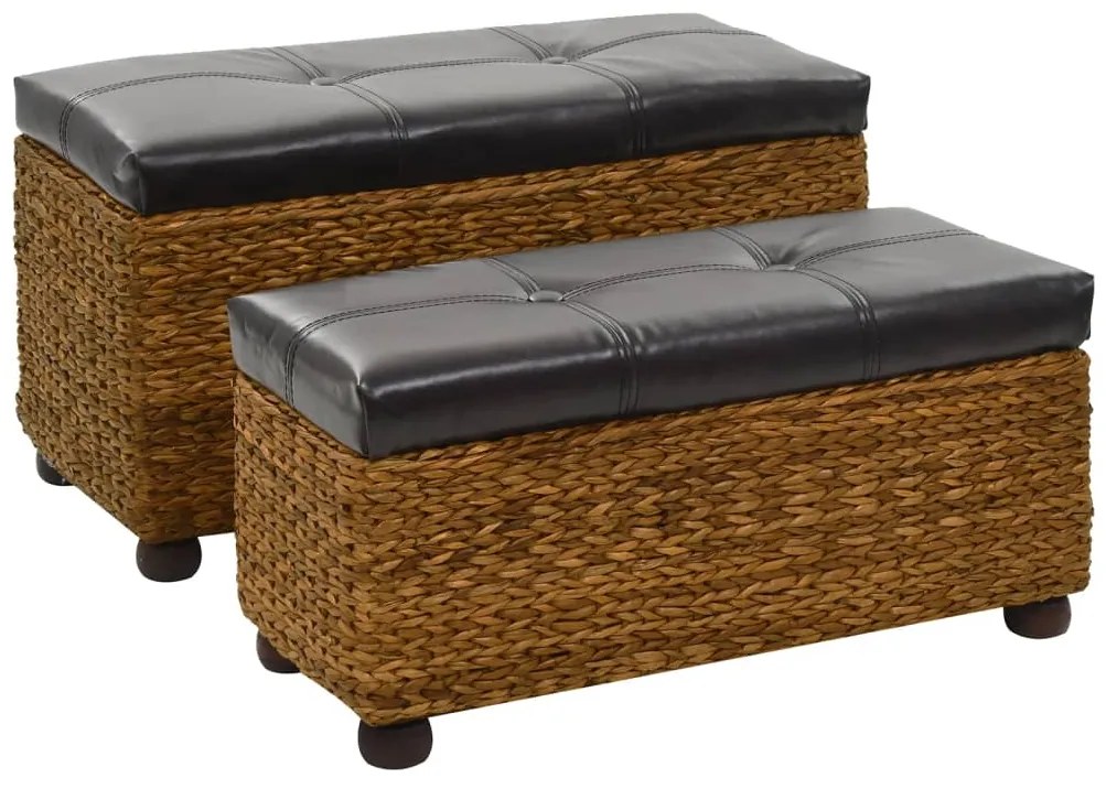 Σετ Πάγκων 2 Τεμάχια Καφέ από Seagrass