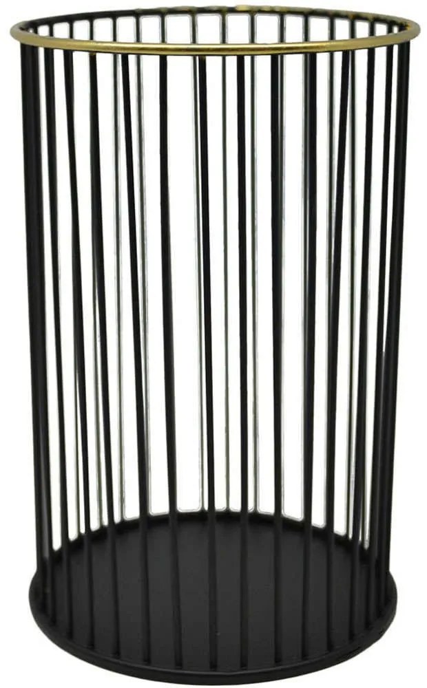 Κηροπήγιο Κυλινδρικό 834938 10x10x16,5cm Black-Gold Ankor Metal
