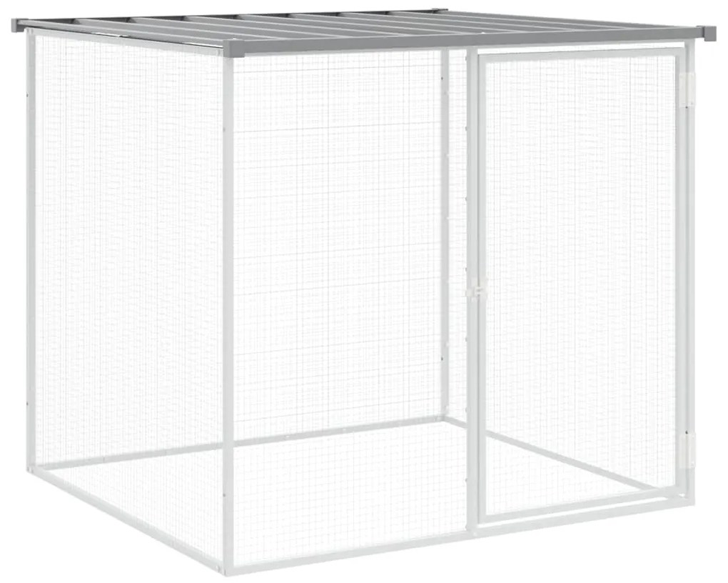 vidaXL Κοτέτσι - Κλουβί με Στέγη Αν. Γκρι 603x98x90 εκ. Γαλβαν. Ατσάλι