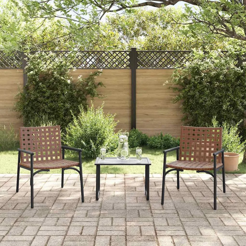 vidaXL Καρέκλα Κήπου 2 pcs Μαύρο 79 x 56 x 73.5 εκ. συνθετικό ρατάν