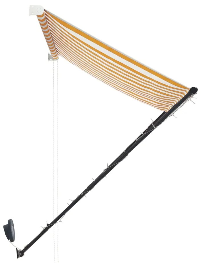 vidaXL Τέντα Συρόμενη με LED Κίτρινο / Λευκό 300 x 150 εκ.