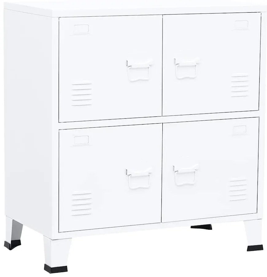 vidaXL Αρχειοθήκη Βιομηχανικού Στιλ Λευκή 75 x 40 x 80 εκ. Ατσάλινη