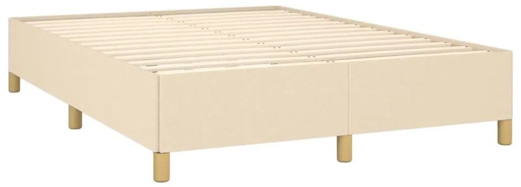 vidaXL Σκελετός Κρεβατιού Χωρίς Στρώμα Κρεμ 140x200 εκ.Υφασμάτινο
