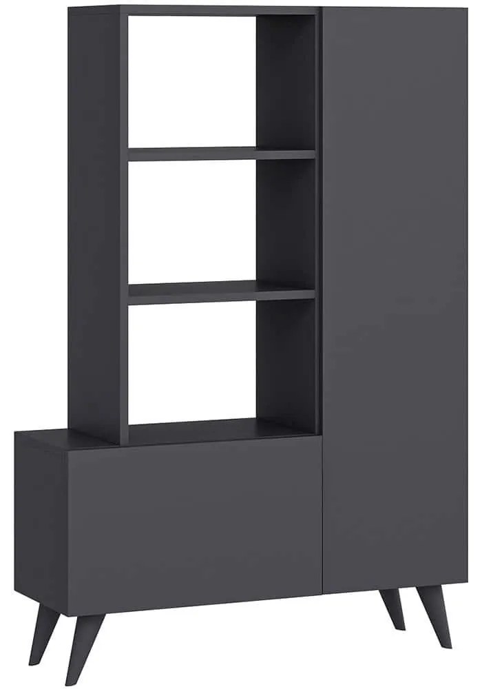 Παπουτσοθήκη Agostina 505CRL1602 80x31,5x121cm Anthracite Μοριοσανίδα, Μελαμίνη