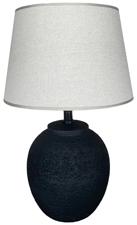 Επιτραπέζιο φωτιστικό Lurata Inart Ε27 κεραμικό σε μαύρο-μπεζ απόχρωση Φ26x38εκ