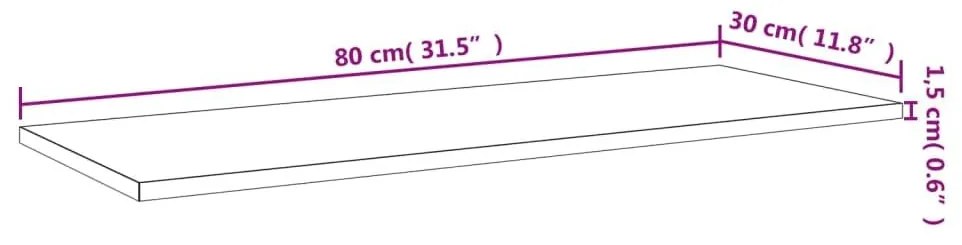 Ράφια Τοίχου 4 τεμ. Γκρι Sonoma 80x30x1,5 εκ. Επεξεργ. Ξύλο - Γκρι