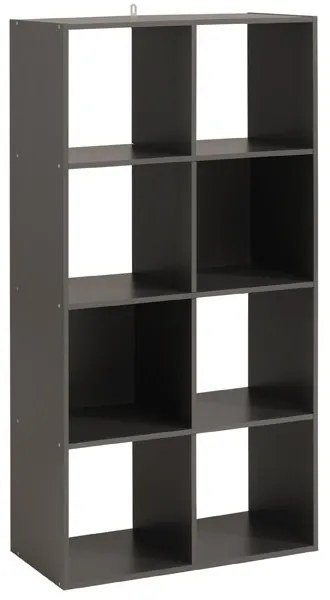 Βιβλιοθήκη Book 2x4-Γκρι - 61.00Χ29.00Χ121.00cm