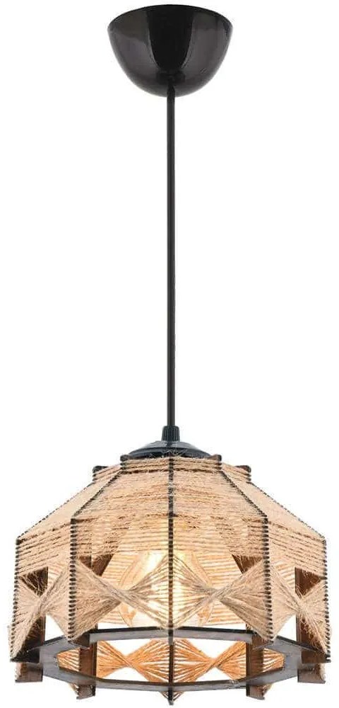 Φωτιστικό Οροφής Jutta 390FLH1830 20x20x60cm 1xE27 40W Natural-Black Opviq