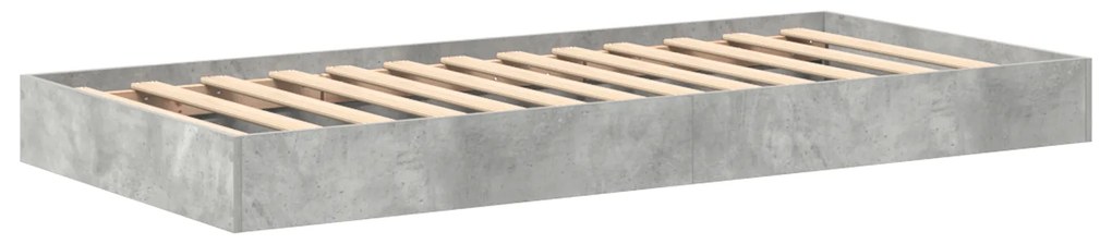 vidaXL Κρεβάτι Ράφια Γκρί 100x200 εκ Επεξεργασμένο Ξύλο