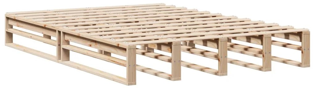 Κρεβάτι Βιβλιοθήκη Χωρίς Στρώμα 120x190 εκ Μασίφ Πεύκο - Καφέ
