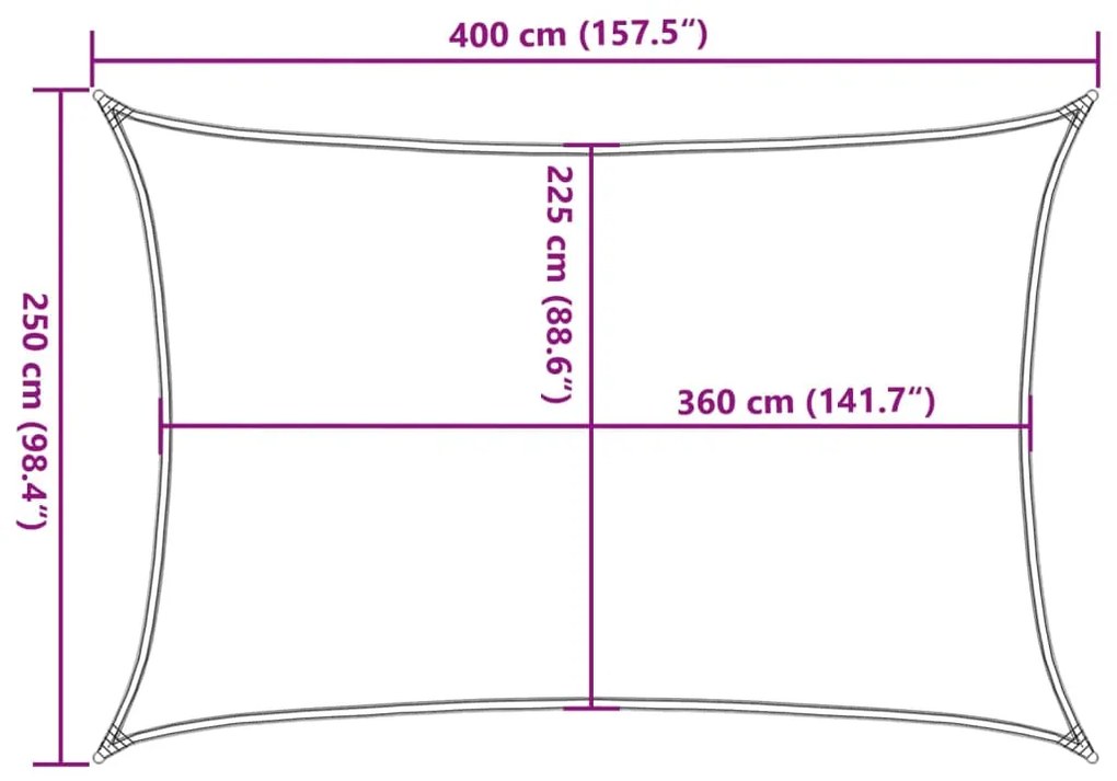 Πανί Σκίασης Μπλε 2,5 x 4 μ. 160 γρ./μ² από HDPE - Μπλε